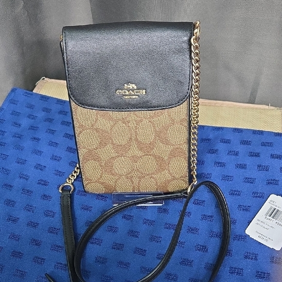 Coach Handbags - SALE Coach Black and Tan Crossbody Bag